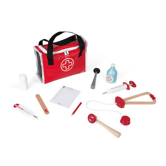 Janod® Red & Black Doctor's Suitcase Toy Set